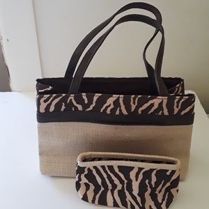 Estee Lauder handbag and makeup bag